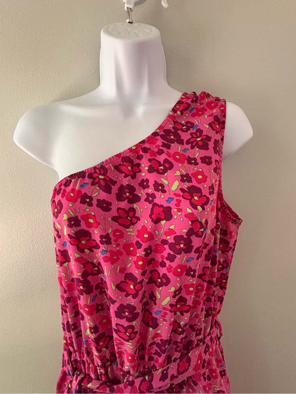 Pretty Garden Floral One Shoulder Ruffle Maxi Dress Size L Coquette - Picture 3 of 7